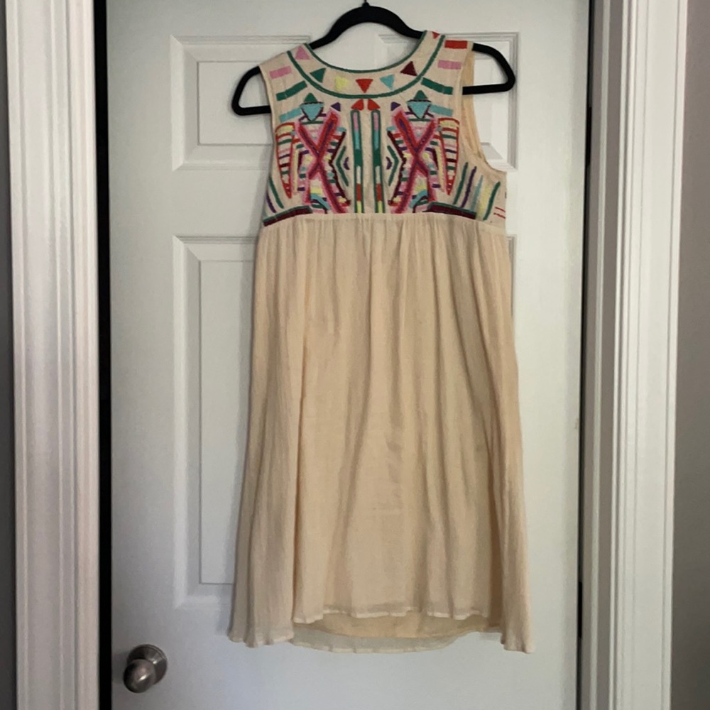 Anthro embroidered dress